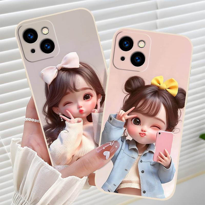 iPhone14 15 16対応 かわいい カートゥーン ケース Suitable for iPhone 16 15 14 13 1211 Pro Max cartoon cute girl