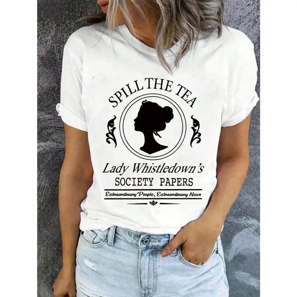 100% Cotton Unisex Round Neck Short - Sleeve T - Shirts: "" - Inspired "Spill The Tea" Basic Tees For Summer |   Exquisite Design |     Loose And Comfortable |     Easy To Match |