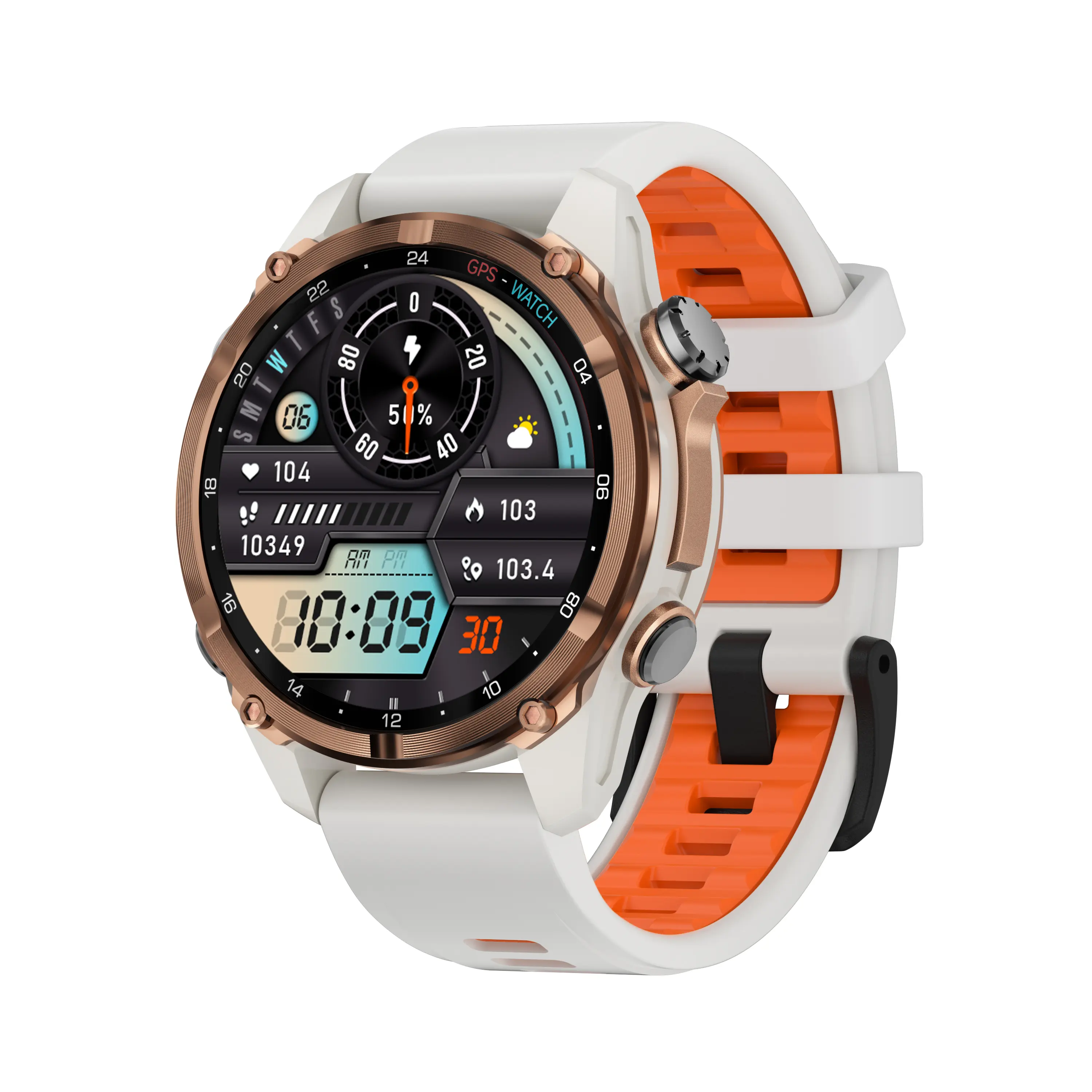 HD350Pro Smart Watch - 540mAh, HD350 Pro-Black, GPS Positioning, 3ATM Waterproof, 100+ Sports Modes, Altitude Barometer, Compass, Health Monitoring, Bluetooth Wearable Device for Workout, Devices