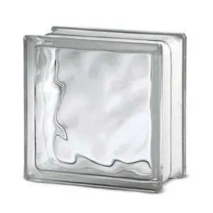 7.5x7.5x3 Basic Wave Decorative Glass Block Glass Brick for Home Walls, Windows, Partitions & Modern Interior Decor