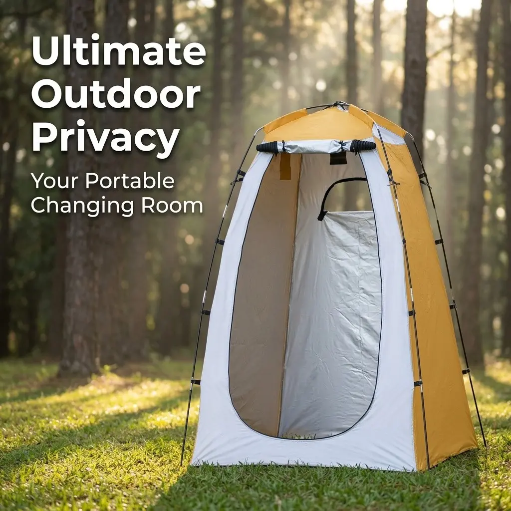 Outdoor Privacy Screen, Thick Waterproof Sunscreen, Breathable Mesh Window, Foldable Compact, Ideal for Camping Fishing Beach