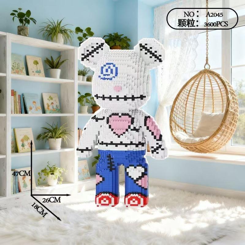 Travel in space Skull bear building block toy boys and girls brain birthday gift ornament space