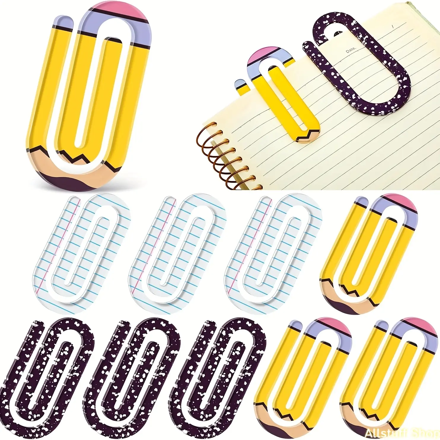 9pcs Educational School Bundle - Office Stationery Supplies Kit with 4-Inch Fan, Back-To-School College Essentials (Random Style Items), College Supplies, Classroom Supplies