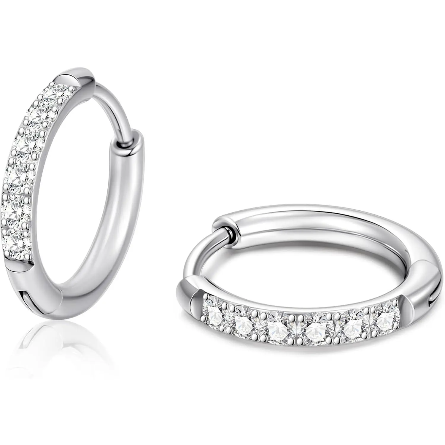 18g Small Huggie Hoop Earrings for Women, 10 mm G23 Implant-Grade Titanium Cartilage Hoops, Hypoallergenic Jewelry for Birthday, Anniversary Gift, Earring Stack, Showering, Female, 8 Mm, Swimming, Nickel-Free
