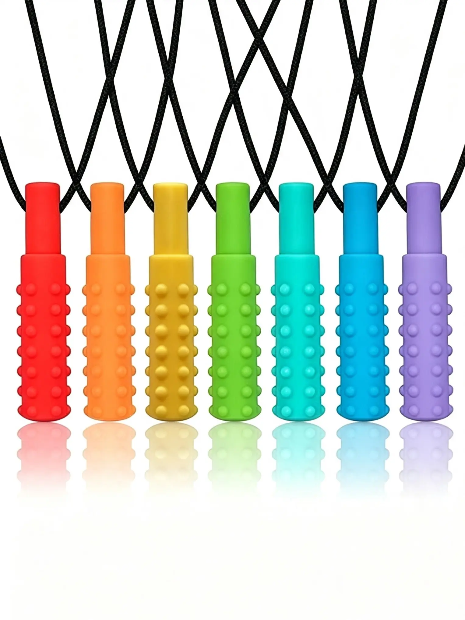 Sensory Chew Necklaces for Boys and Girls, 2 Pack Chew Necklace for Sensory Kids with Autism, ADHD, SPD, Biting, Silicone Oral Sensory Toys for Autism Adults Reduce Chewing Anxiety Fidget