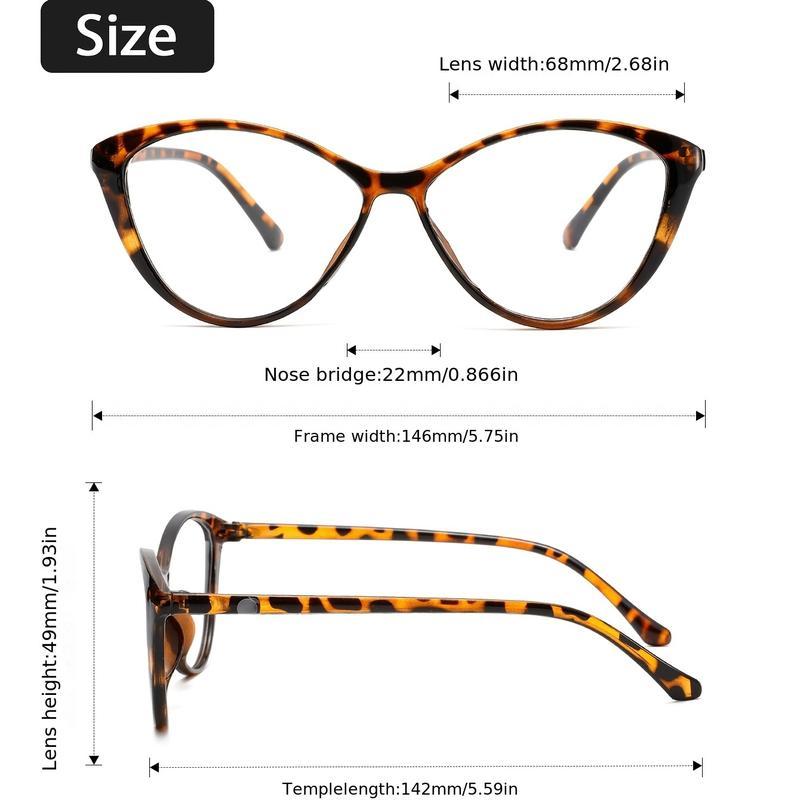 4-Pack Cat Eye Decorative Glasses for Women Transparent Lens Eyewear Stylish Lightweight Frame for Daily & Party Wear Perfect Computer Accessory One-Piece Pullover Hat with Neckband