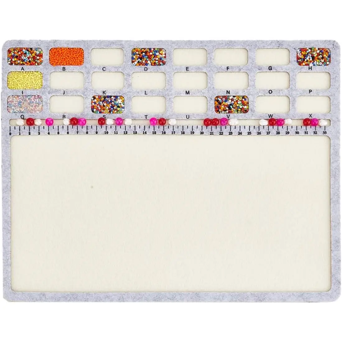 Large Rectangle Felt Beading Mat, Felt Bead Design Boards with Centimeter Alphabetic Scale Beads Tray Bead Pads for Art Crafts  Making Beading Supplies, 14.4x11inch