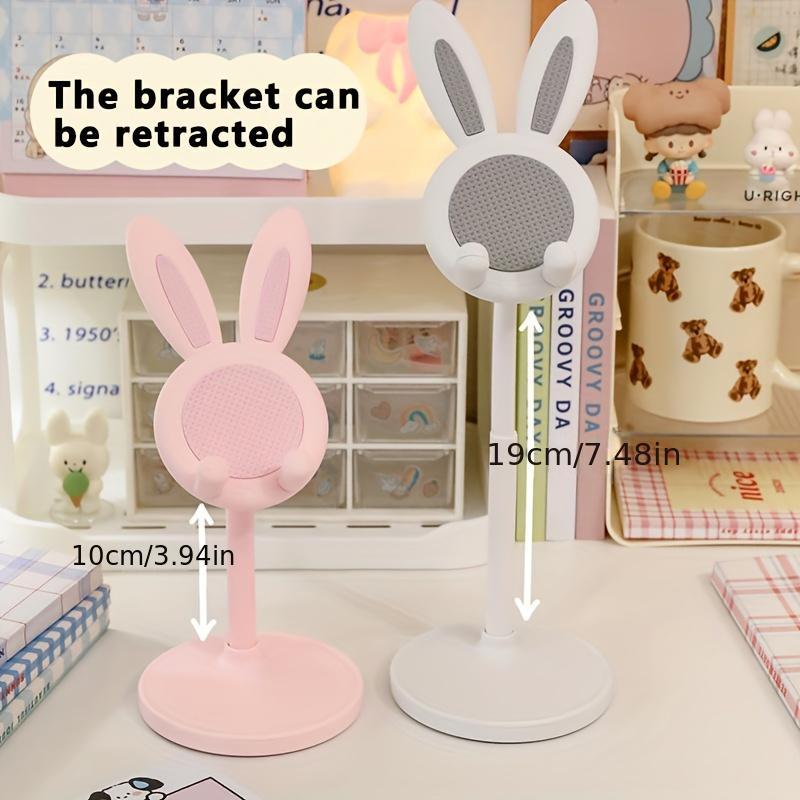 Cute Rabbit Design Phone Holder, Universal Smartphone Holder, Adjustable-Height Phone Stand, Desktop Cellphone Holder Stand for Home Office, Phone Accessories, Mobile Mount #GLOBAL PICKS