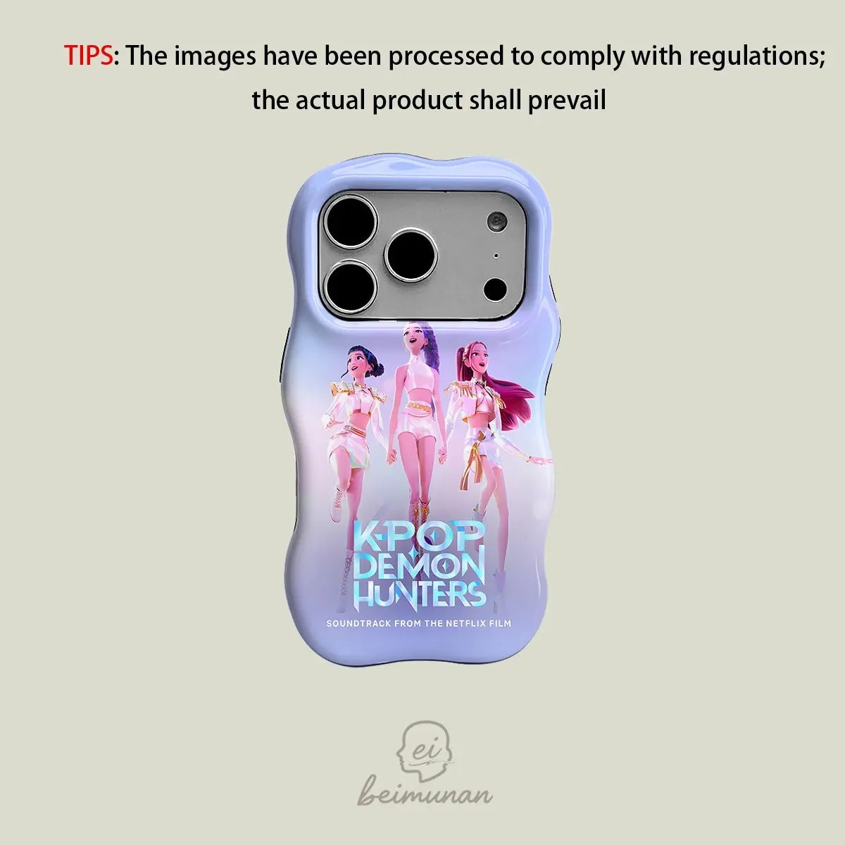 Kpop Demon Hunters Phone Case, Striped Pattern, Shockproof Dual Protection, Fits iPhone 17-11 Pro Max, Fashionable Gift