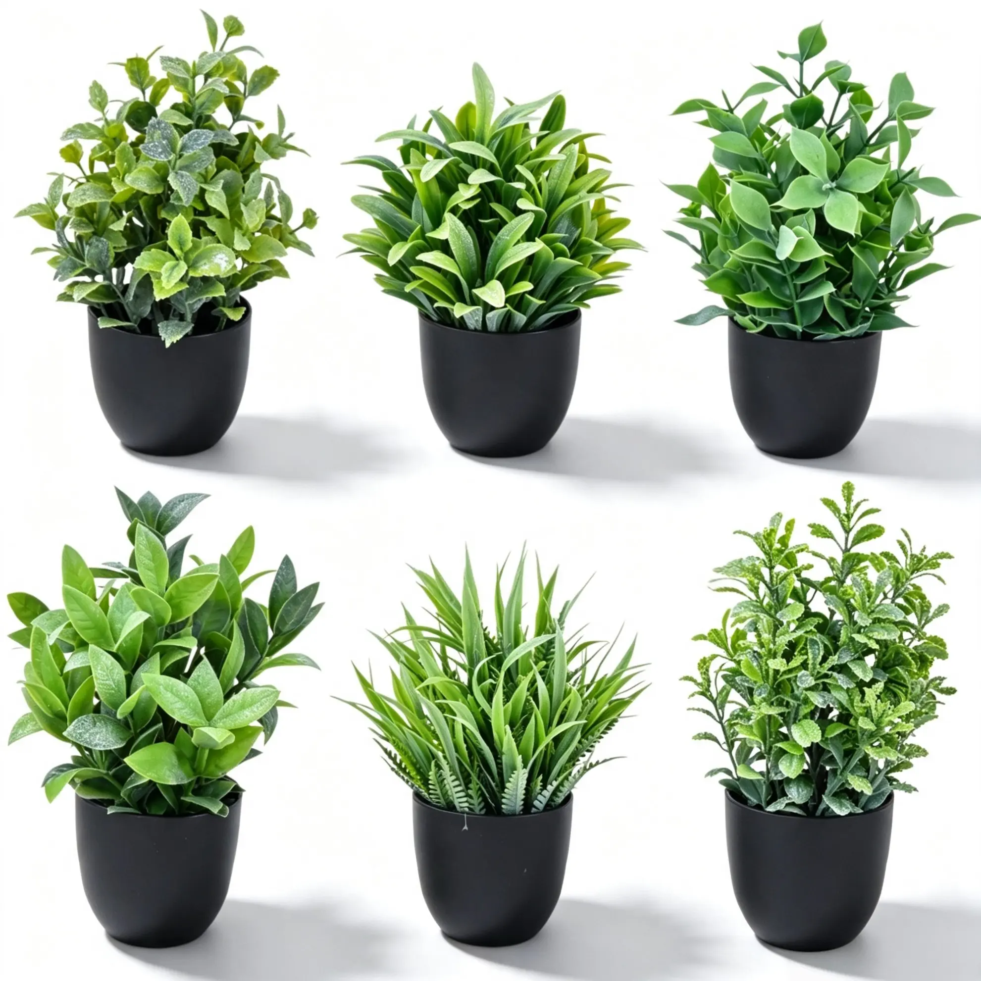 6pcs Artificial Eucalyptus Plants with Pots, Home & Office Decor, Ideal Desktop Arrangement, Multi-Functional Indoor Decoration, Fake Indoor Plants
