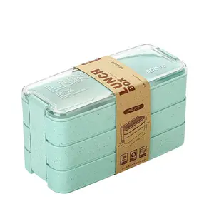 Leak-proof lockable microwaveable three-layer lunch box, suitable for office workers and students, large capacity, anti-contamination, easy to clean