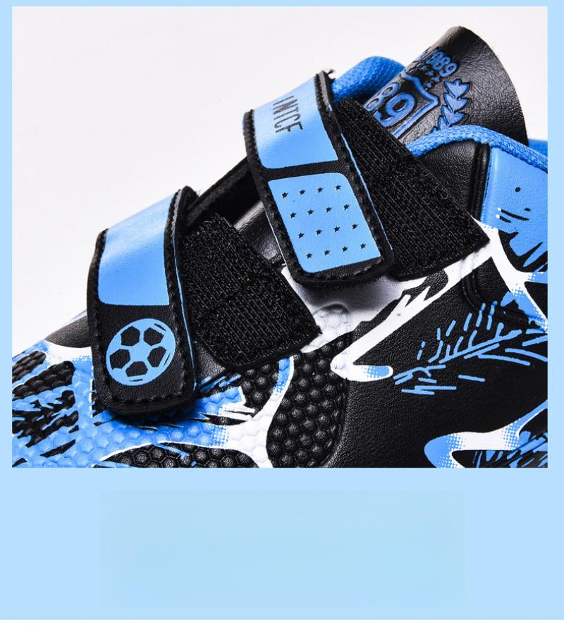 2026 football shoes with Velcro fasteners, large size, for children, boys and girls, with long and short spikes, suitable for primary and secondary school competitions and training, unisex