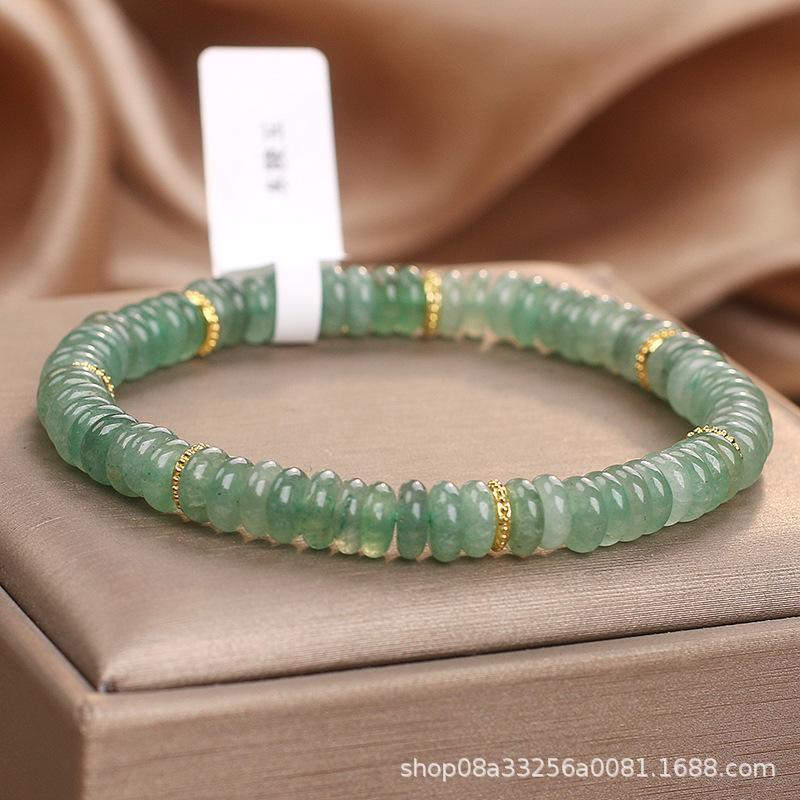 Natural Dongling Jade Abacus Beads Bracelet Women's Green Fresh White Chinese Style Natural Crystal Girlfriend Luxury HandString.