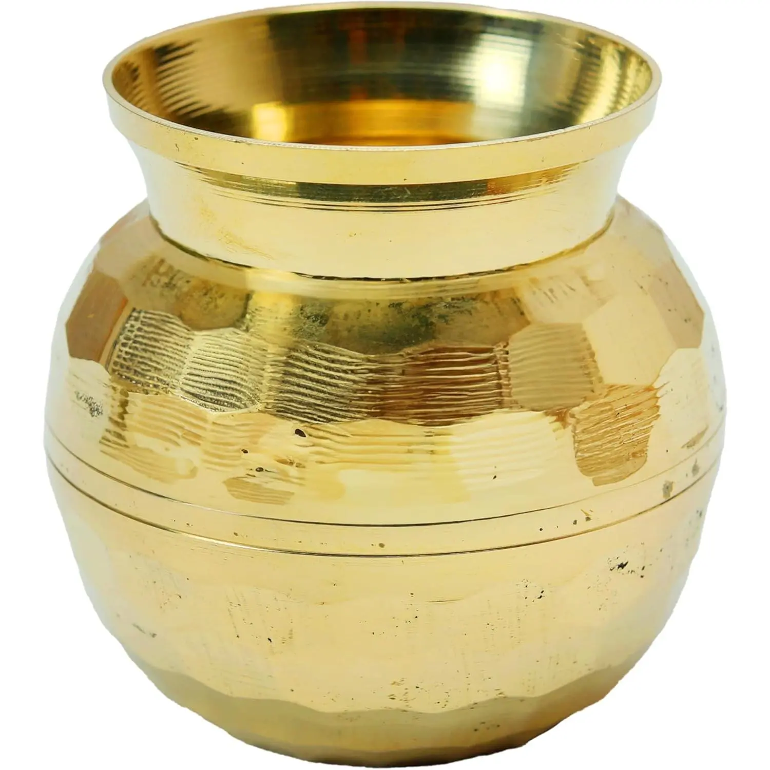 Pure Brass Kalash Lota Pot Utensil Drinkware for Indian Traditional Pooja Decoration Temple Home Office Return Gifts Golden Size 2"x3"x2"