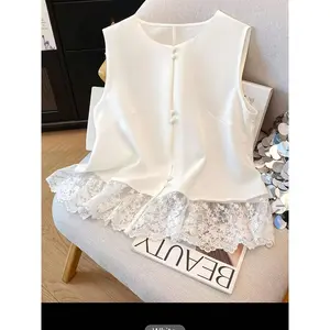 Women'S Lace Patchwork Cardigan Vest