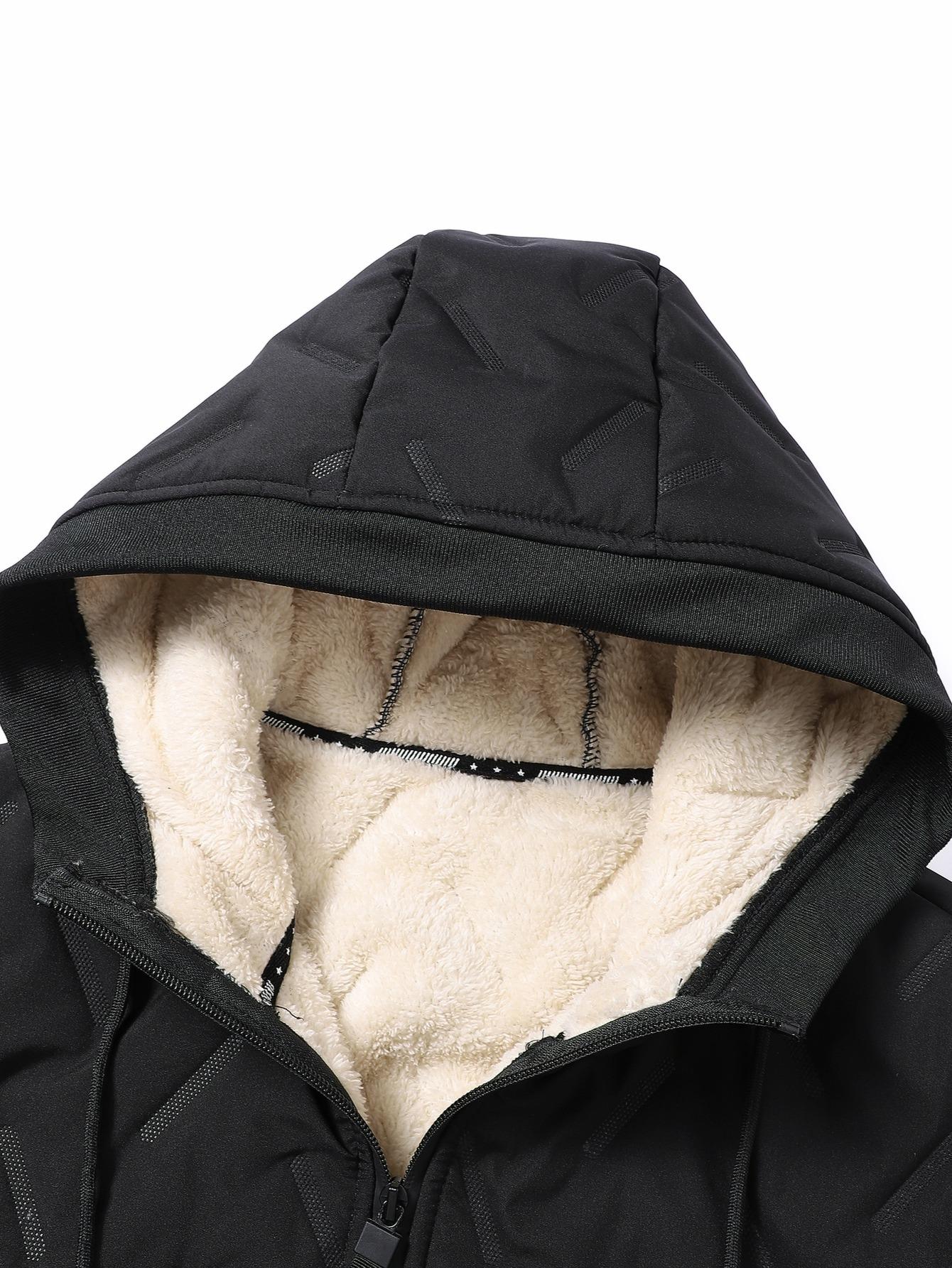 Men's Autumn and Winter Hooded Lamb Woolen Cotton Jacket -Warm and Puffed Full Zipper Jacket with Soft Polyester Lining,Zipper Pockets, Suitable for Cold Weather -Machine Washable, Regular Fit.Menswear Coats Menswear Coats Stylish Tops Beige Casual