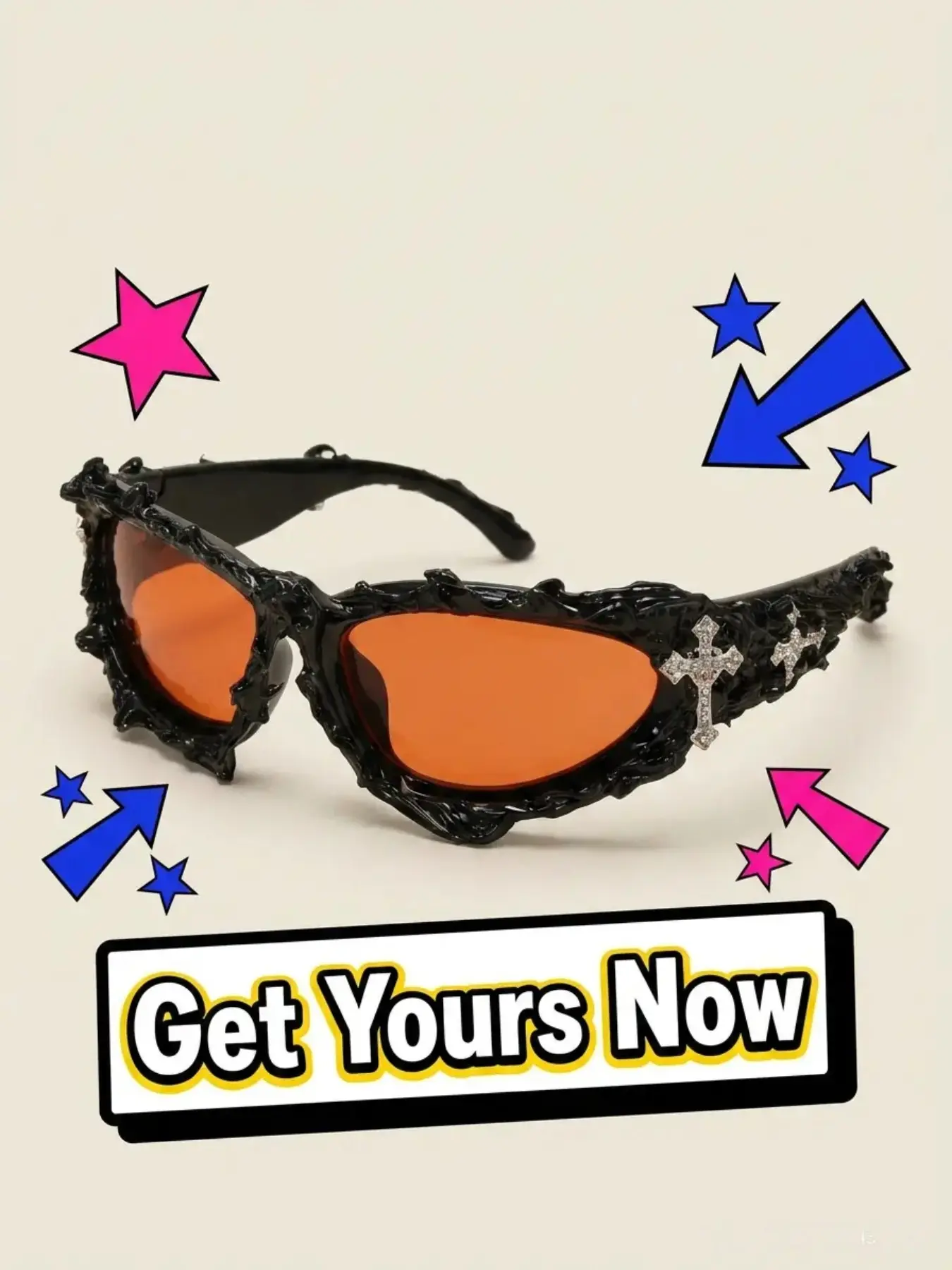Halloween Decorative Party Supply Shark Tooth Glasses Frame, Retro Bohemian Style, High-Quality Metal Accessories, All-Season Fashion Eyewear, Theme Party Supplies