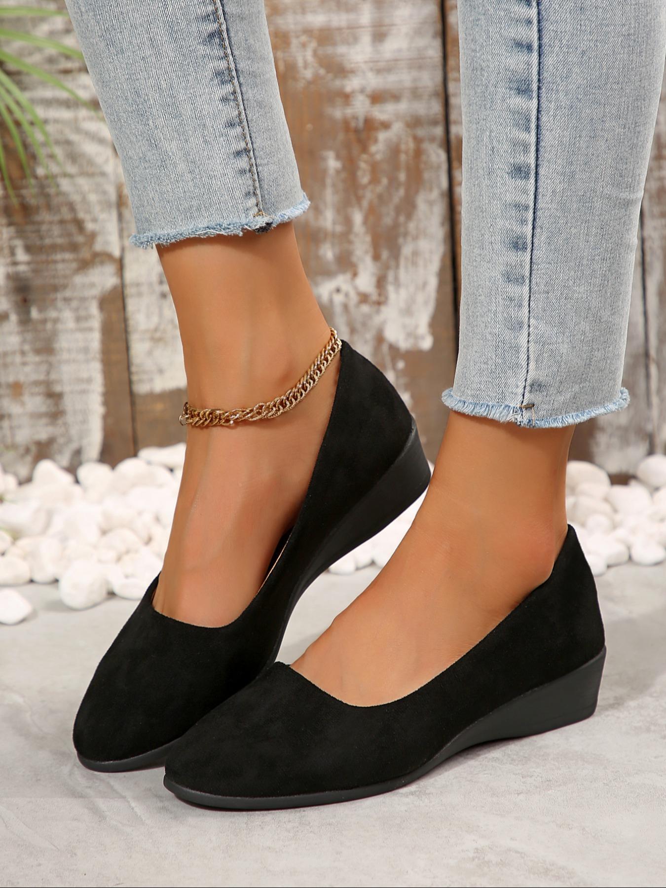 Women's Round Toe Slip-on Flats, Soft Pu Leather Fall, Lightweight Rubber Sole, All-season Comfortable Design, Slip On Shoes, Casual Trendy Flat