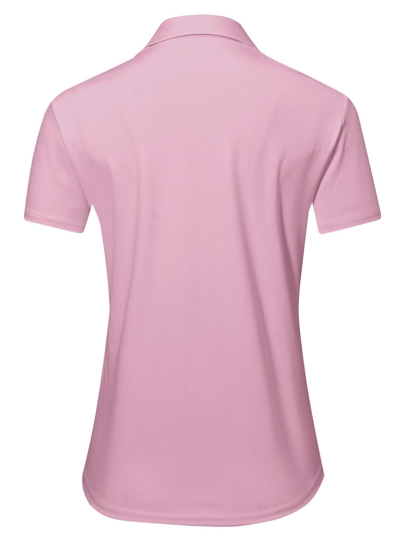 Women's Solid Color Sports Polo Shirt, Breathable Comfortable Short Sleeve Collared Top for Golf Baseball Tennis, Ladies Summer Sportswear, Quick Dry Activewear