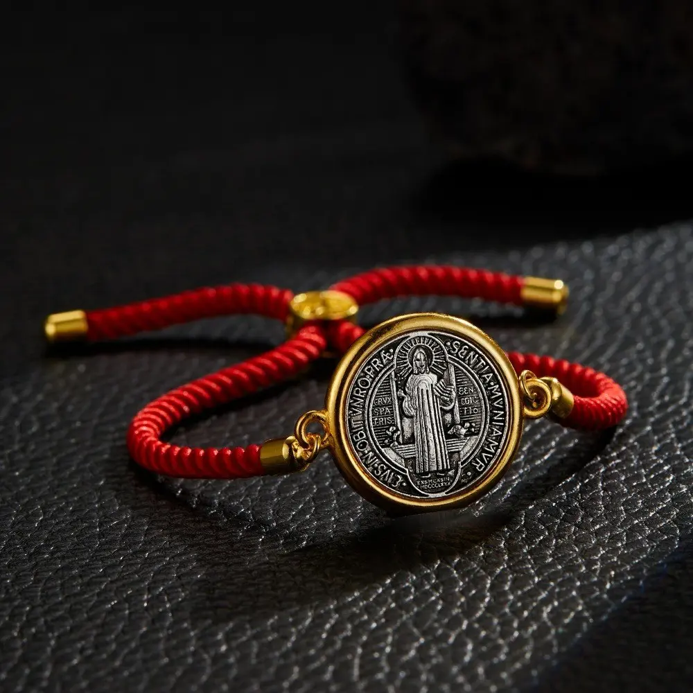 Elegant St Benedict Bracelet with Zinc Alloy Pendant, Perfect Religious Gift, Beach Accessory, /silver Color Cross Anklet, Teen Exclusive
