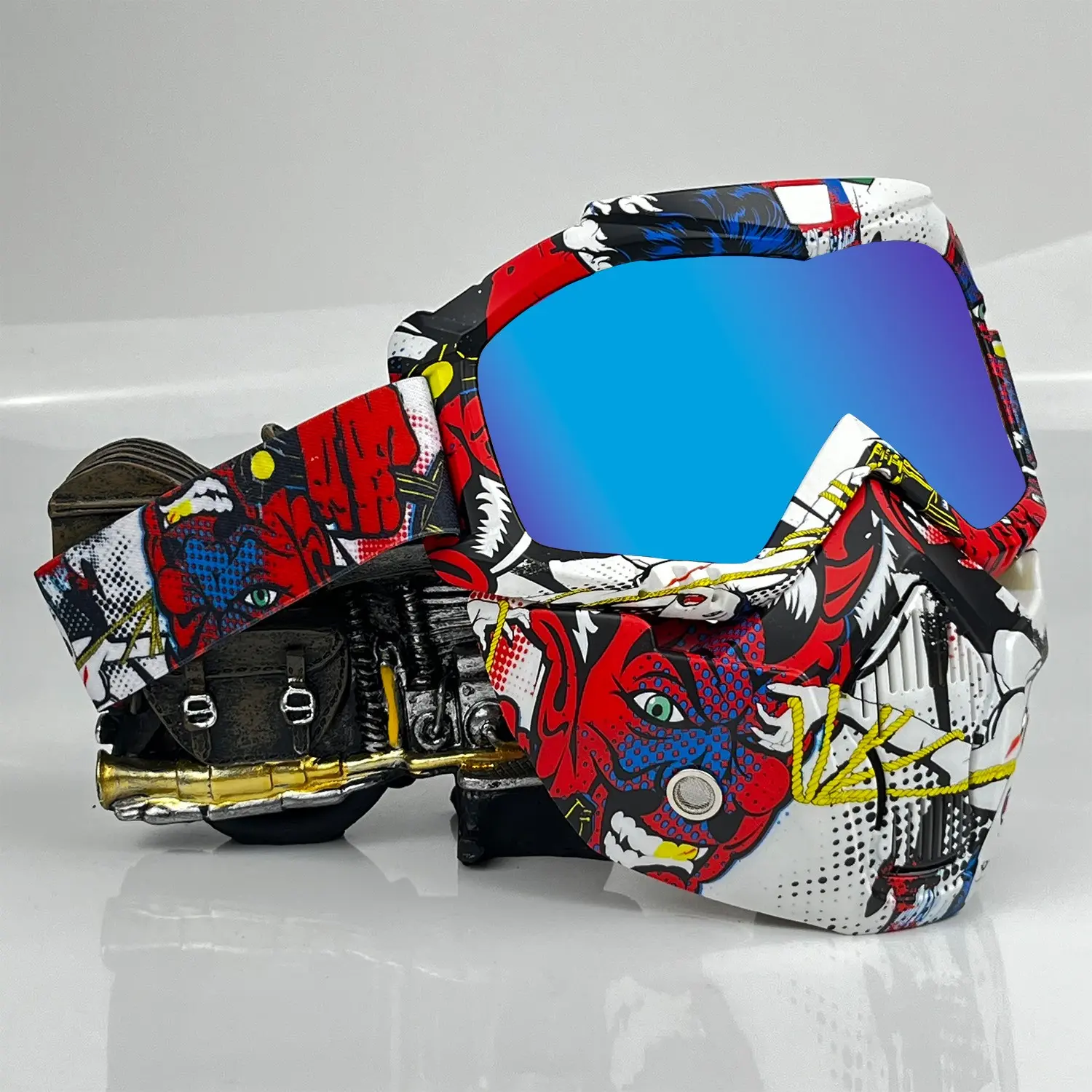 Outdoor Off-Road Motorcycle Goggles, Cycling Skiing Protection Mask, Anti-Glare UV Shield, Outdoor Safety Eyewear, Windproof Face Cover