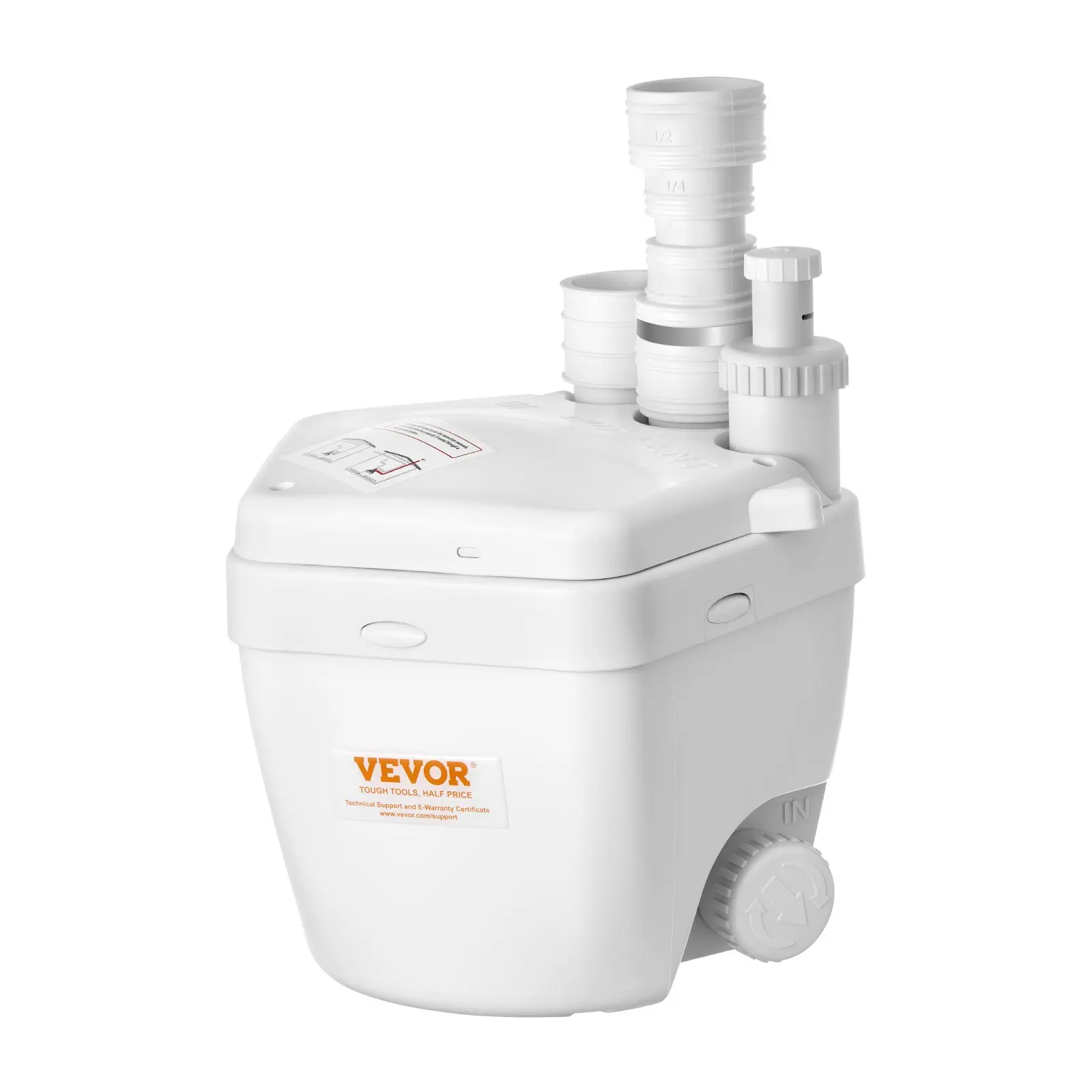 【DealsForYouDays】VEVOR Utility Sink Pump, 1 HP, 2200 GPH Under Sink Pump with 3 Water Inlets 1 Outlet, 36 ft Max Lift, Cast Aluminum Motor, Macerating Toilet System, for Sink Shower Wash Bin Urinal Kitchen Basement