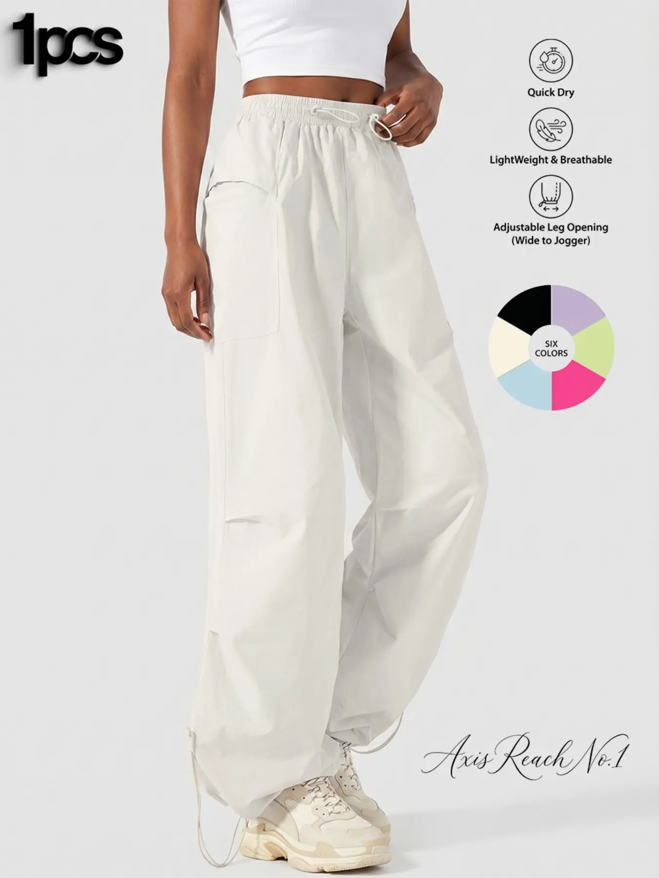 A1 Women's Baggy Flowy Parachute Pants Y2K Aesthetic High Waisted Drawstring Wide Leg Cargo Pants Lightweight Moisture-Wicking Everyday Outdoor Utility Trousers with Adjustable Hem for Casual Streetwear Dance
