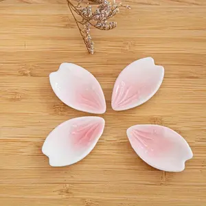 2pcs Elegant Cherry Blossom Ceramic Chopstick & Spoon Holder - High-End Tableware Accessory