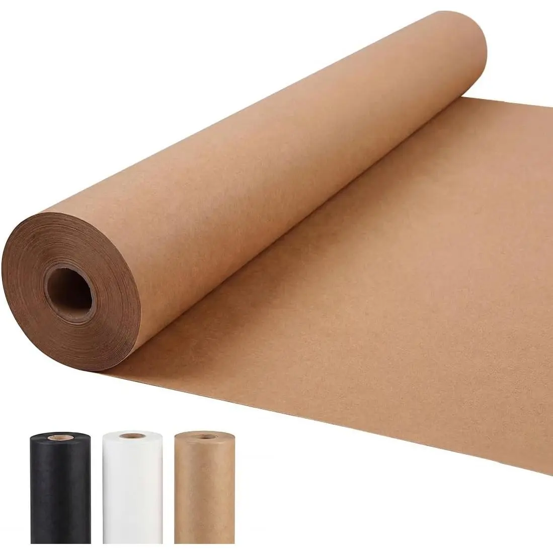 36" x 2,220" (185') Brown Kraft Paper Roll for Craft Bulletin Board Paper Art Table Covering Crafting Gift Wrapping Bouquet Packing Parcel 70GSM 50LB (Brown, 36" x 185')