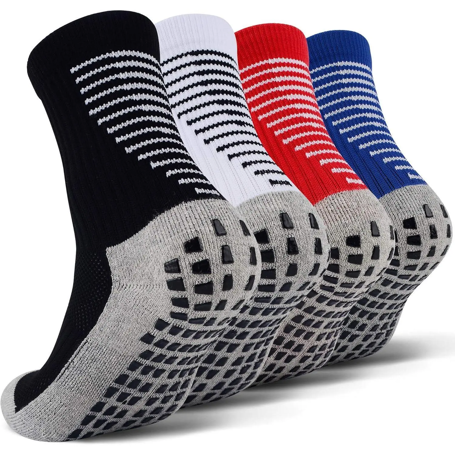 Unisex Kids' Polyester Blend Grip Sports Socks Set - Hospital Grip, Active Design, All-Over Print, Machine Washable for Youth, Summer Vibes, Active Socks, Grip Socks