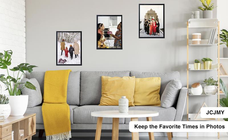 16x24 Picture Frame Set of 3 Gold for Poster Photo Picture and 40x60 cm Canvas, Horizontal and Vertical Formats for Wall Hanging, 16 x 24 Wall Gallery Poster Photo Frame,3 Pack, Gold