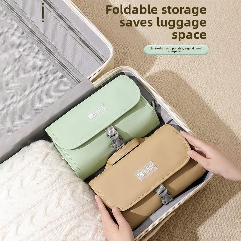 Large Capacity Travel Toiletry Organizer Detachable Hook Waterproof Cosmetic Bag Wet Dry Separation Foldable Storage Pouch for Travel