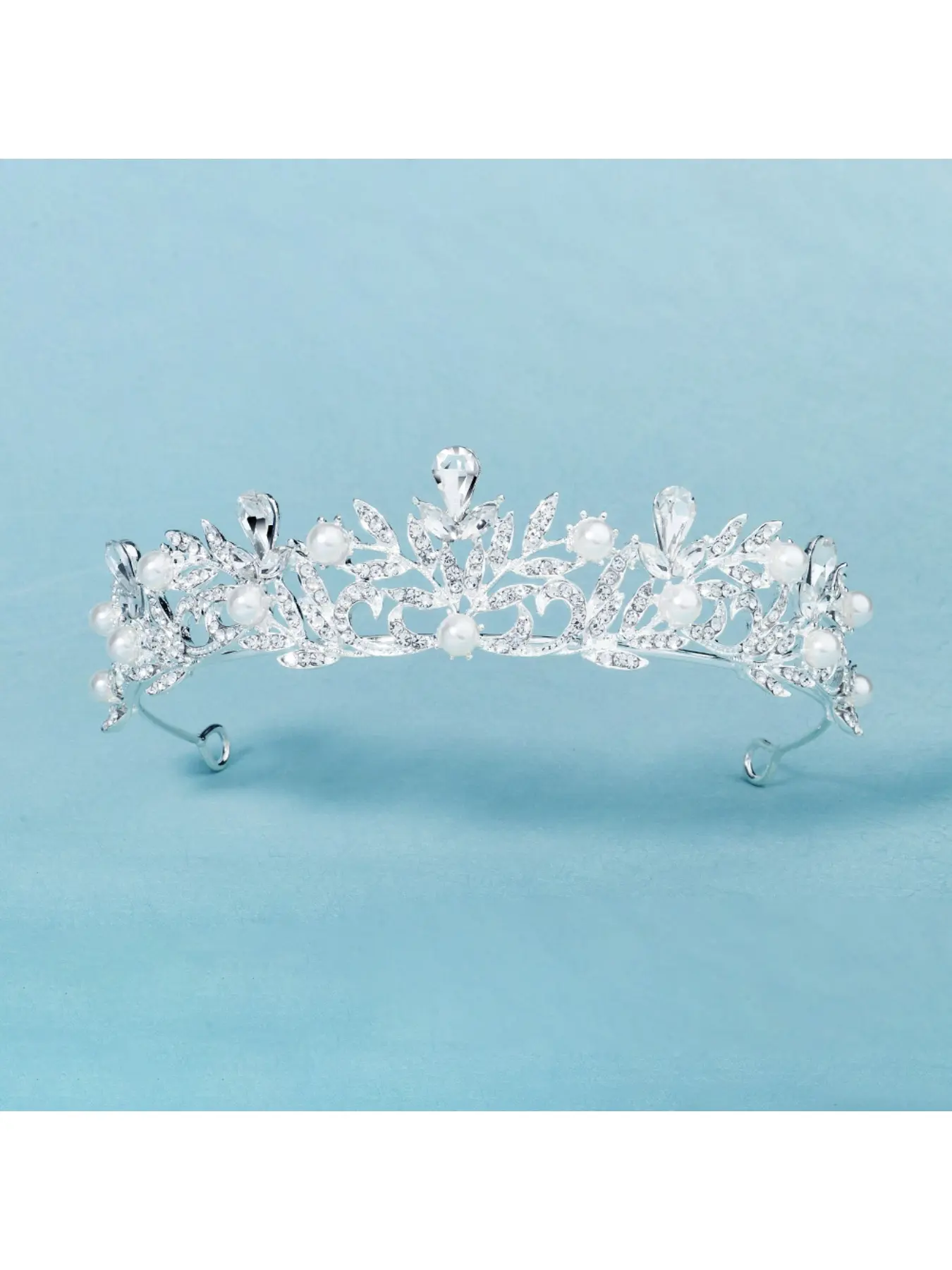 European and American Bridal Hair Accessories Crown Elegant Wedding Veil Headband Hair Clip Drop Flower Alloy Pearl Birthday Tiara