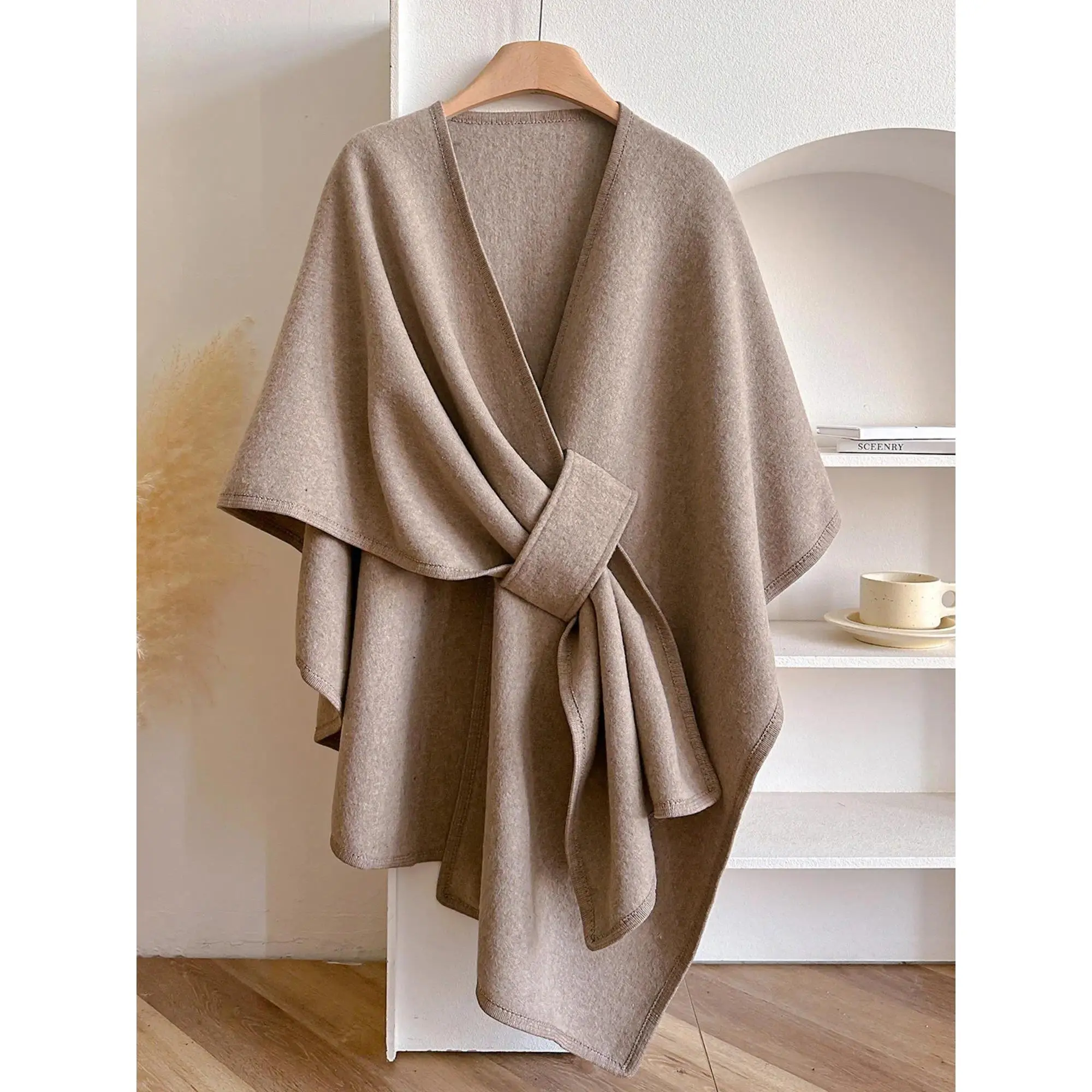 Women's Plain Washable Cotton Shawl, Soft Warm Winter Scarf, Casual Multifunctional Wrap for Fall Outings