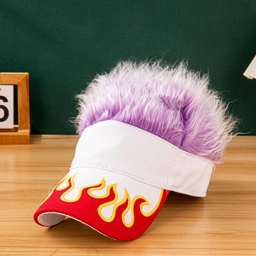 2026 New Flame Pattern Baseball Cap Embroidered Patch Design Multicolor Fluffy Faux Fur Hat