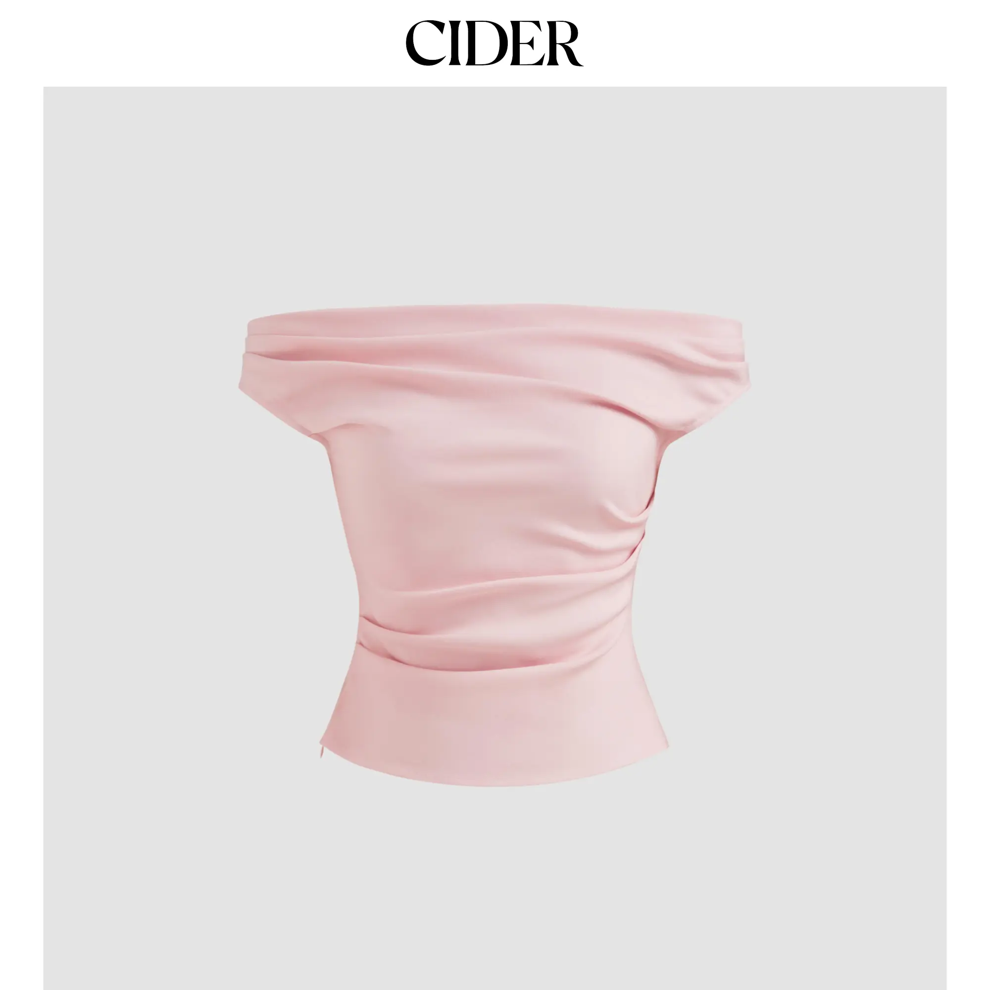 Cider Off-shoulder Ruched Zipper Crop Top SummerWins SummerFinds