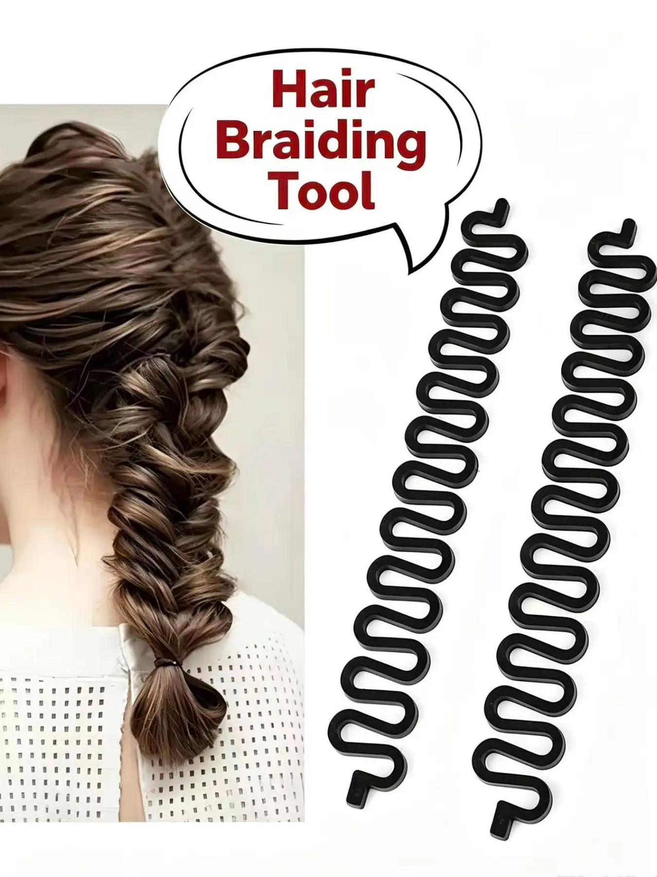 2pcs DIY Hair Braiding Tool, Quick Fishtail Braid Maker Lazy Girl Hairstyle Accessory, Heatless Styling Tools