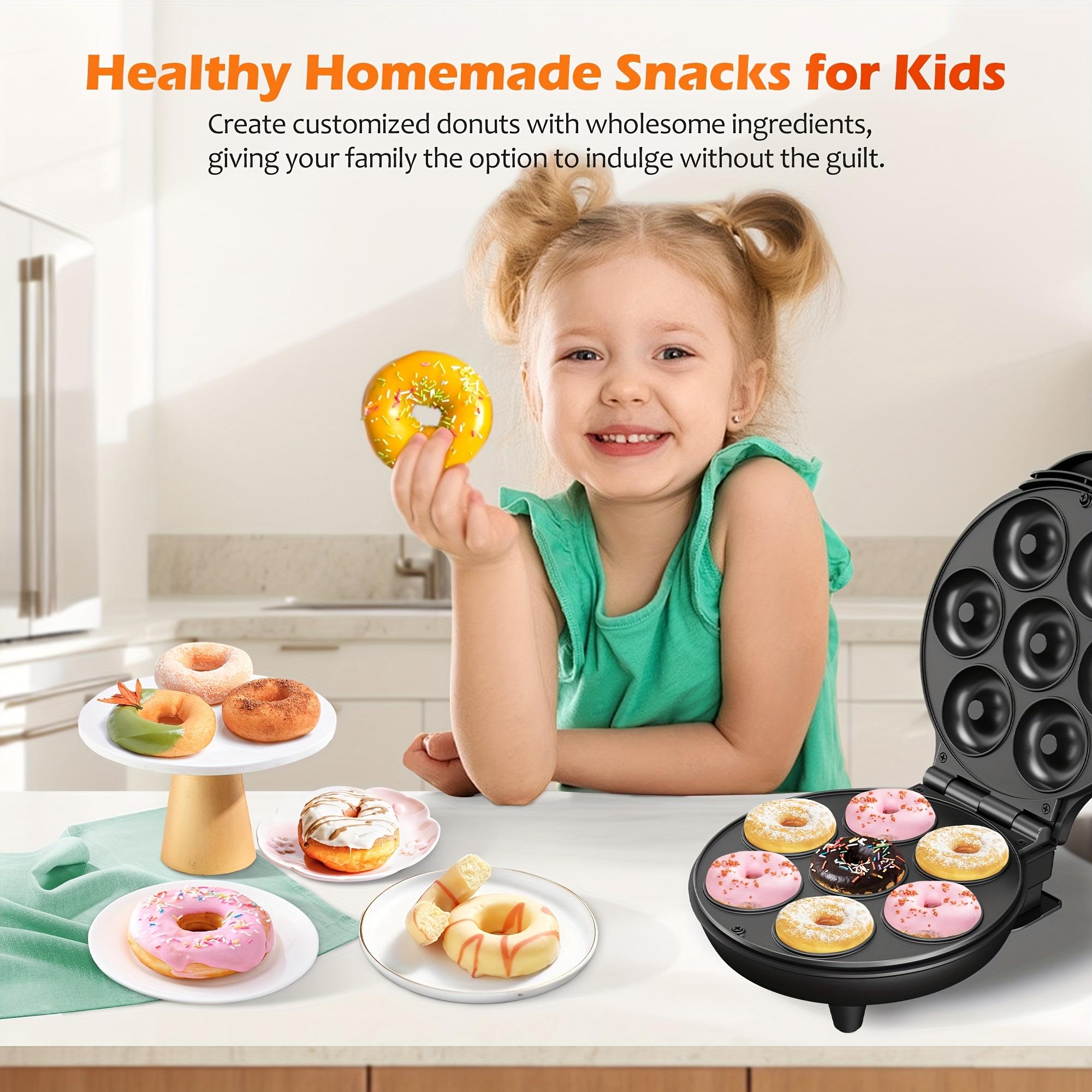 1pc Mini Donut Waffle Cake Maker, 7 Slots Home Baking Machine, Great For Breakfast, Snacks, Desserts And More