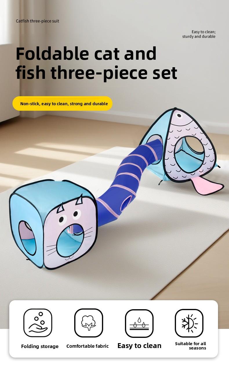 In-stock foldable pet cat tunnel tent, cat tunnel, cat bed, dog toy
