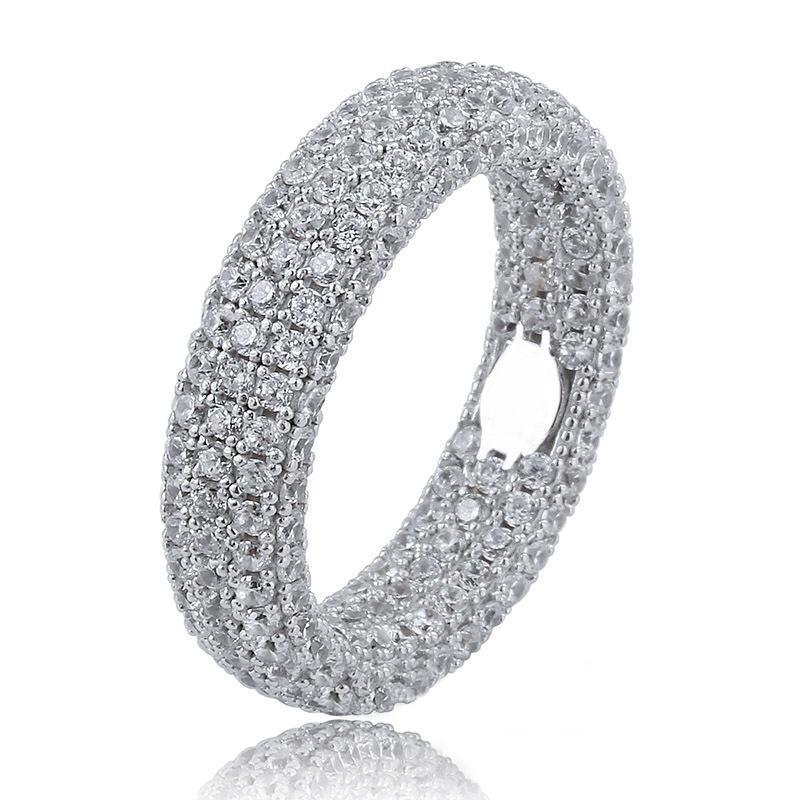 ICE HUE Iced Out Eternity Band,  Sterling Cubic Zirconia Ring, Perfect Gift Option, Ring for Men & Women, Jewelry for Men
