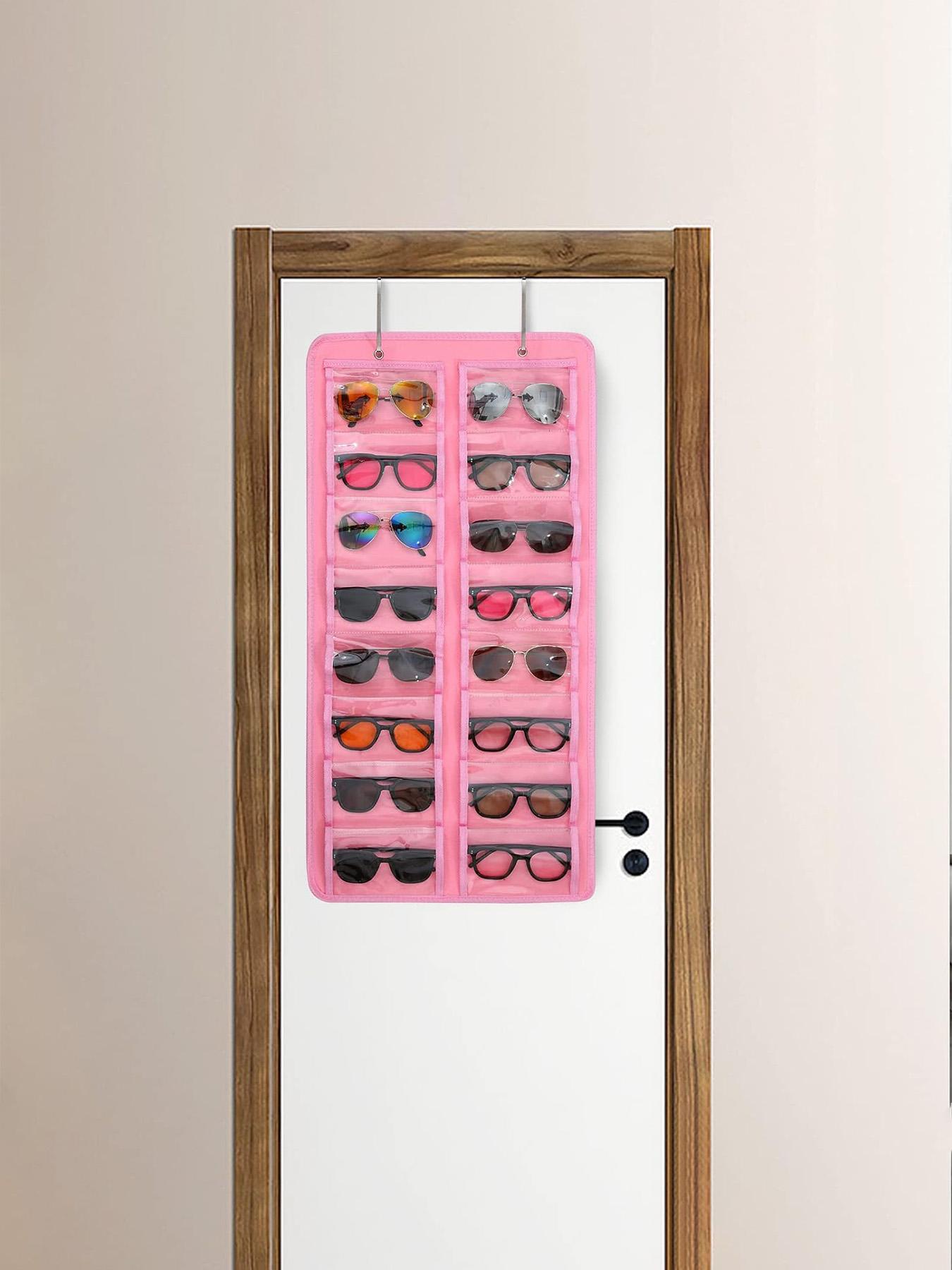 Dustproof Sunglasses Organiser, Wall Mounted Sunglasses Organiser, 16 Compartment Glasses Organiser, Space Saving Storage (Pouch Only)