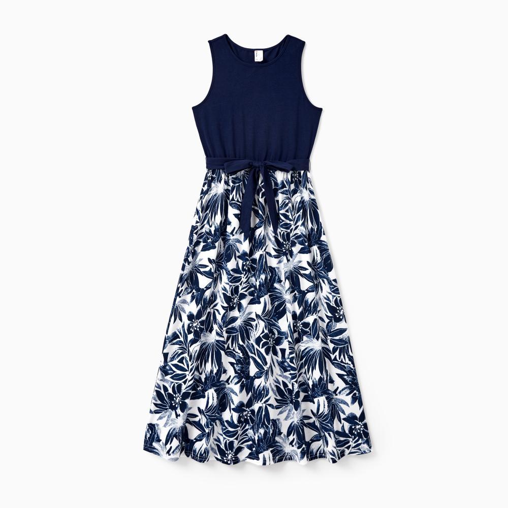 PatPat Family Matching Cotton Tee Flora Print Splicing Shirt or Tank Dresses PatPat Family Matching Cotton Tee Flora Print Splicing Shirt or Tank Dresses