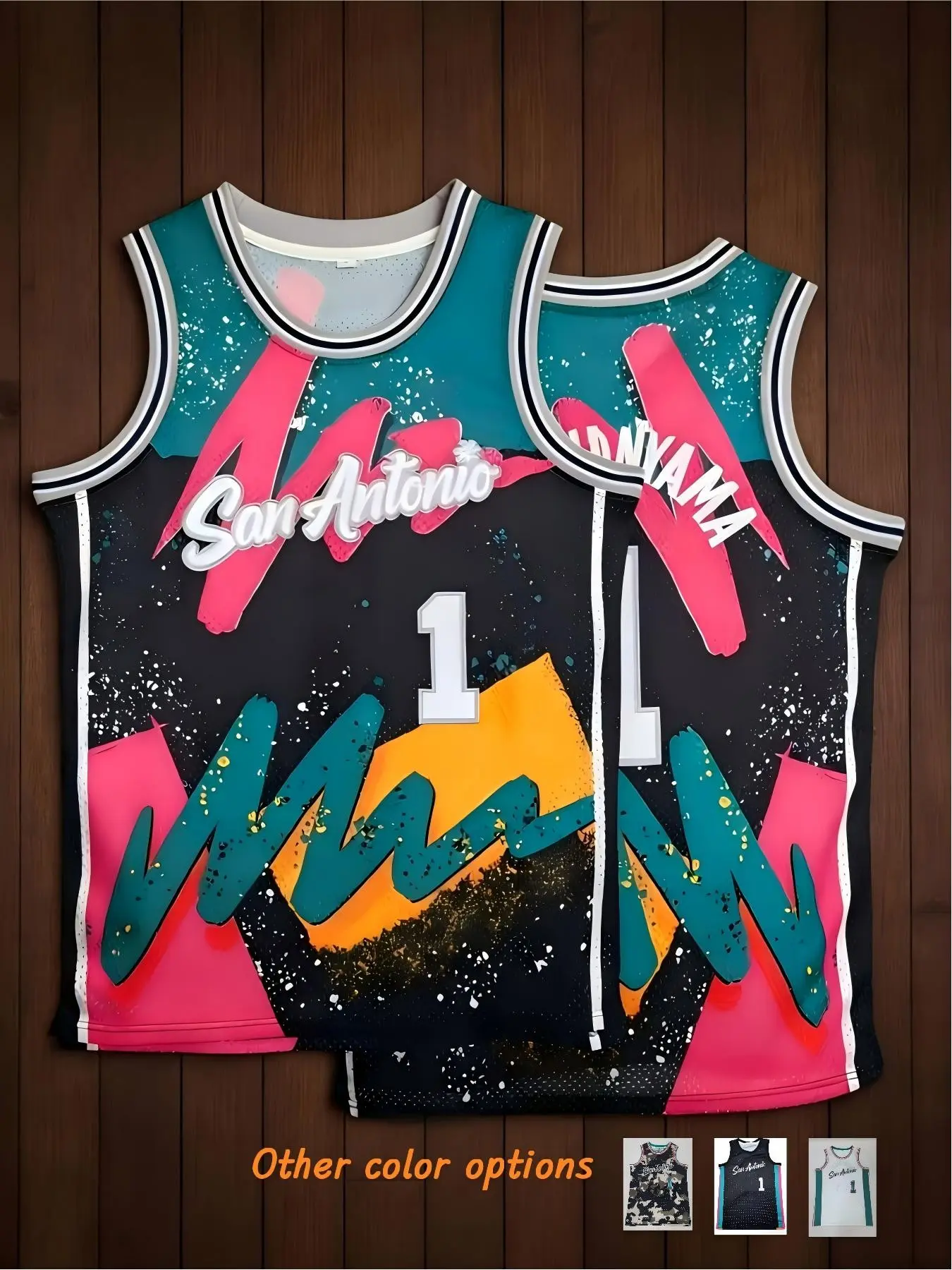 Breathable Basketball Clothes, Moisture-Wicking and Ventilated, San Antonio, Victor Wembanyama, Ideal for Sports Wear, Basketball Jerseys