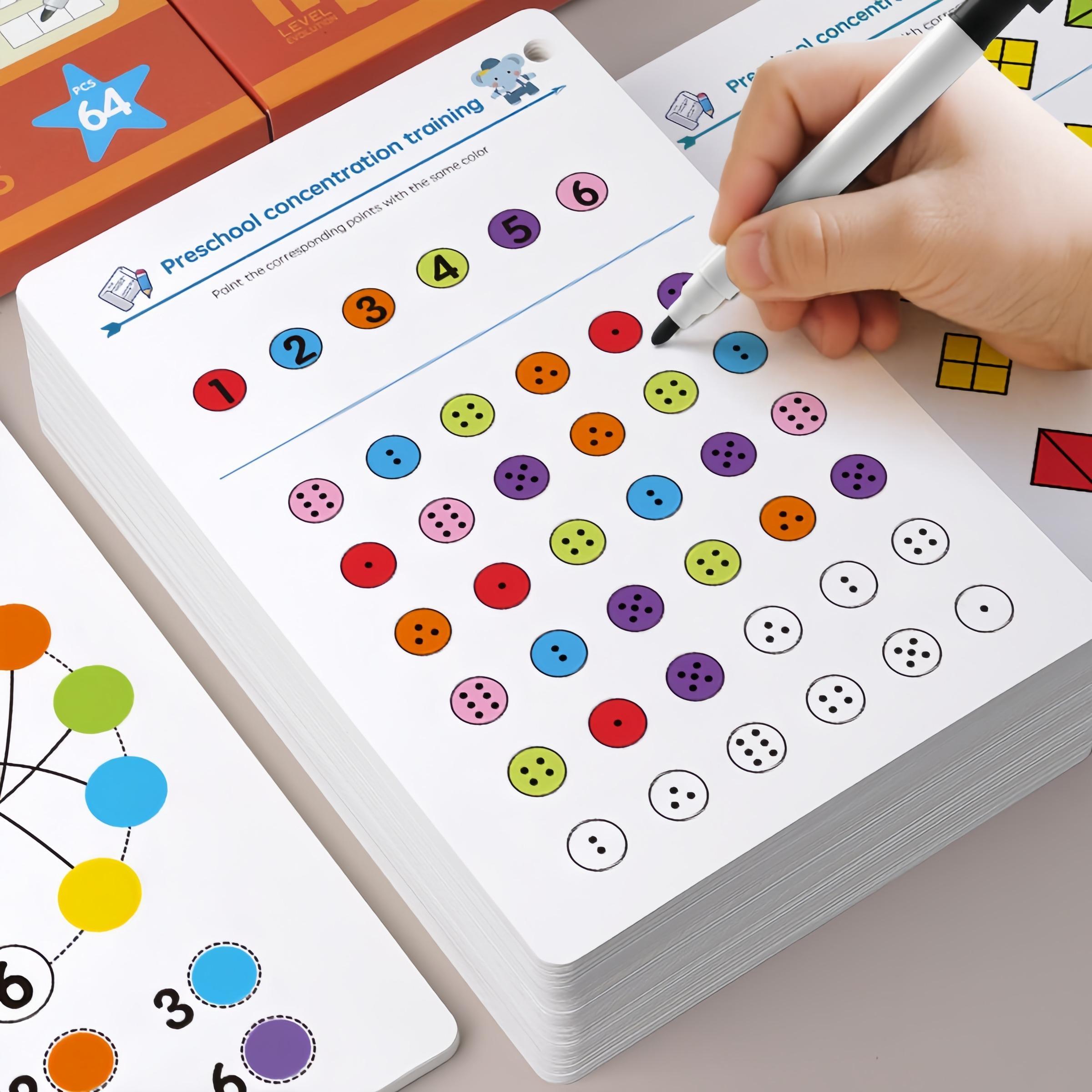 Focus Training Children Reusable Writing Practice Book, Basic Handwriting Workbook for Kids, Tracing Preschool Books, Easy Erasable Textbook for Learning and Development