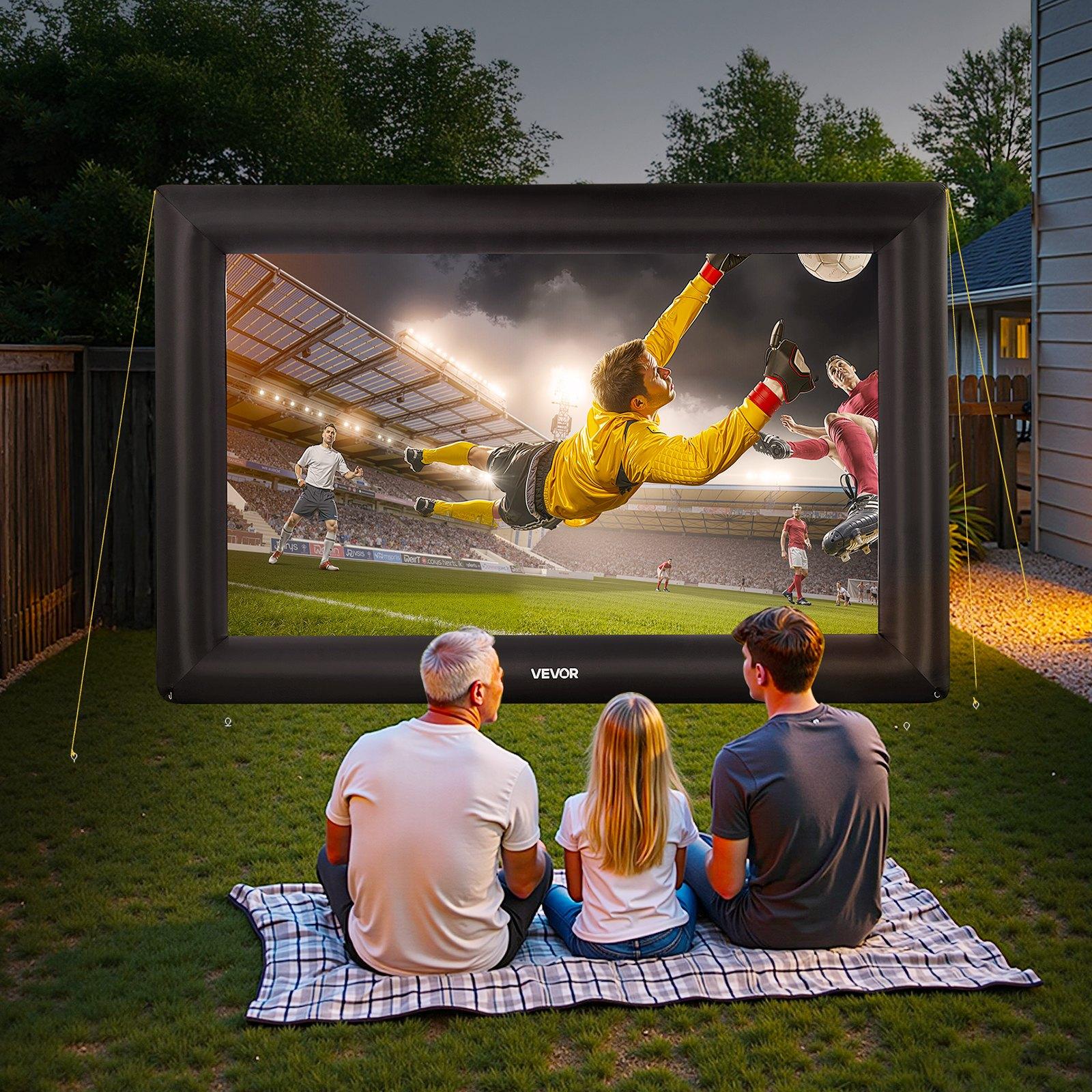 VEVOR 20FT Inflatable Projector Screen, Inflatable Movie Screen Outdoor with 250W Air Blower Projector Screen Oxford Fabric Material Blow Up Screen for Outdoor Backyard, Home Theater, Theme Party VEVOR 20FT Inflatable Projector Screen, Inflatable Movie Screen Outdoor with 250W Air Blower Projector Screen Oxford Fabric Material Blow Up Screen for Outdoor Backyard, Home Theater, Theme Party