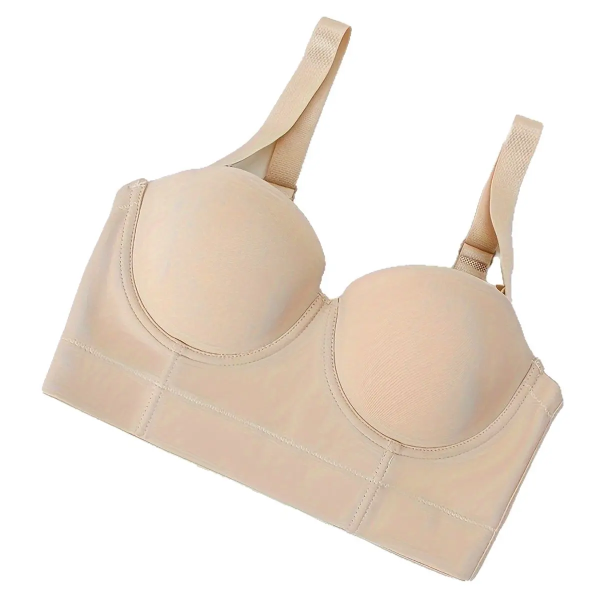 Women Seamless Underwire Bra Half Cup Push‑Up Bra Wide Band Support Smooth Glossy Everyday Lingerie for Women