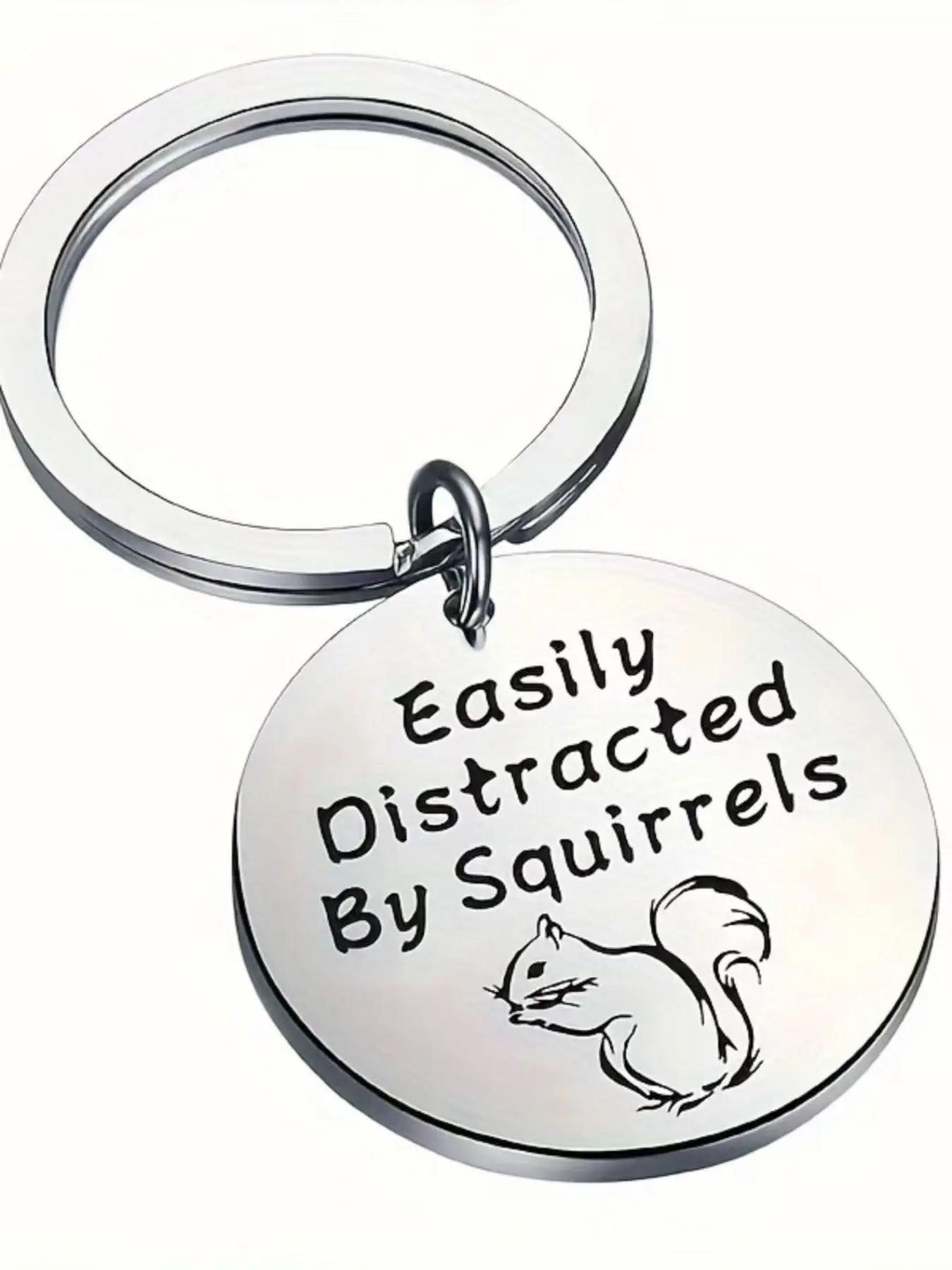 1Pc，Animal Squirrel Keychain, Stainless Steel Key Ring, Fun Gift for Squirrel Lovers, Animal Enthusiasts, Bag, Car, Backpack Accessory