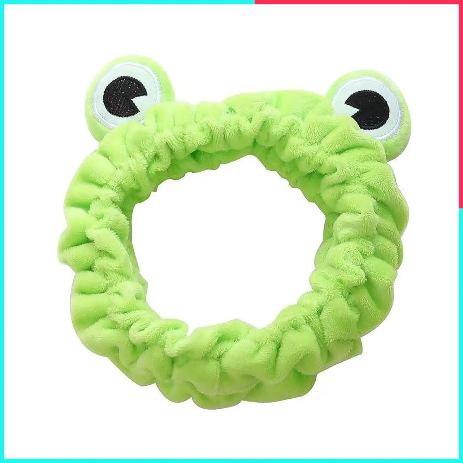 Green Frog Eye Elastic Headband - Versatile Spa, Skincare, Makeup, Face Wash Headband, Fun Gift for Women (1 Pack)