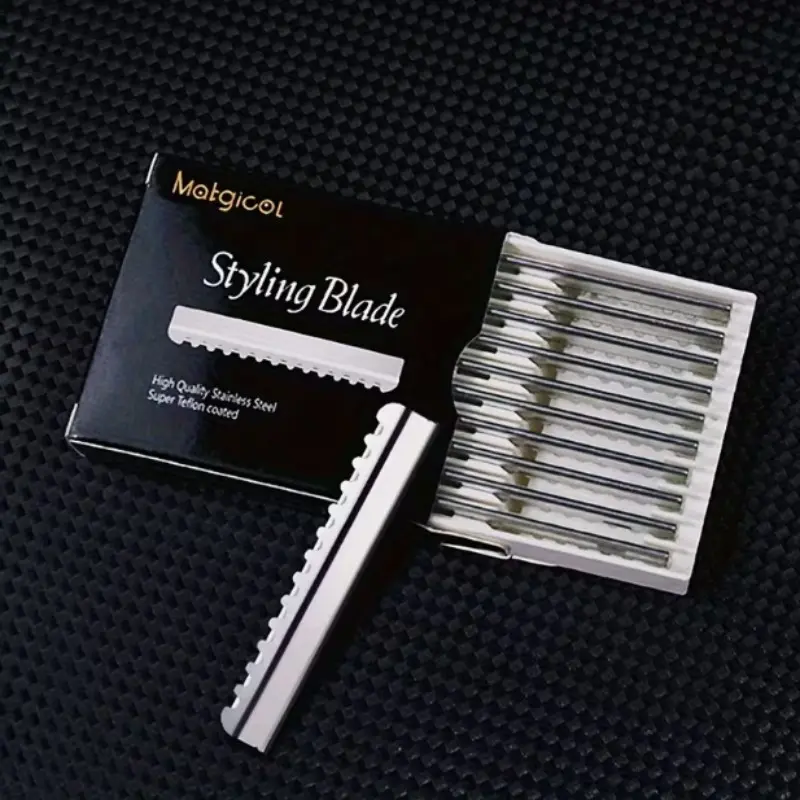 10 Pcs Stainless Steel Trimmer Blades, Men's Grooming Essential, Ideal for Beards and Mustaches, Durable and Sharp Replacement Blades, Replaceable Blades