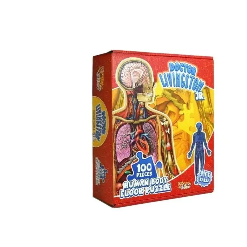 Full Dimension Human Anatomy Floor Puzzle Set, Livingston Little Doctor 100 Pieces, Interactive Science Toy for Kids